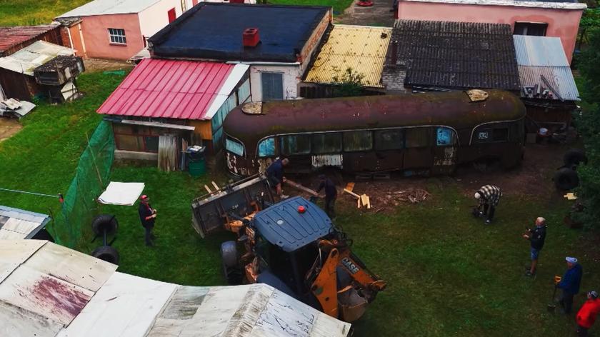 Miejsce odnalezienia autobusu Bałtyk.