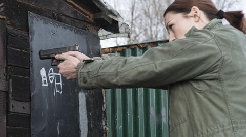 Katarzyna Wajda na planie serialu "Odwilż"