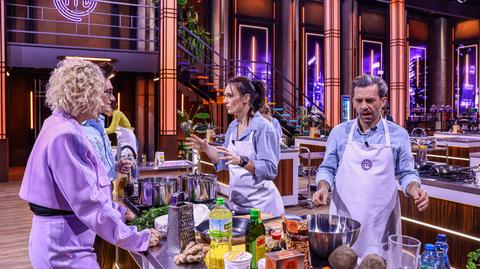 Piotr i Agnieszka Głowaccy oraz Grzegorz Zawierucha w "MasterChef Nastolatki 2"