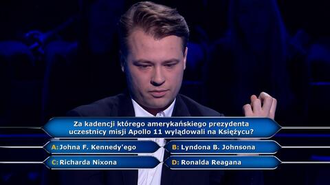 Milionerzy: Za którego prezydenta uczestnicy misji Apollo 11 lądowali na Księżycu?