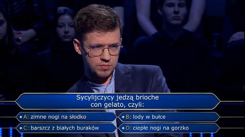 Łukasz nie wie, czym są brioche con gelato. Czy publiczność wskaże poprawną odpowiedź?