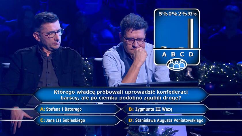 Milionerzy: Jacek i Wojtek wzięli koło przy pytaniu za 40 tysięcy. Publiczność nie miała wątpliwości